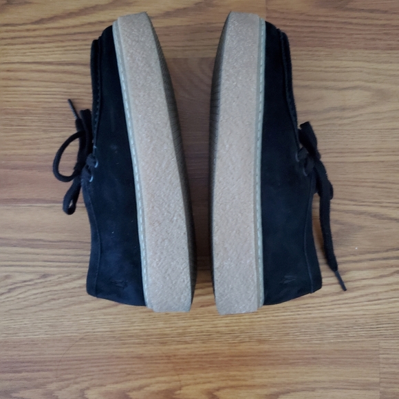 Hush Puppies Bridget Sneaker black suede platform shoes size 6W - Picture 4 of 9